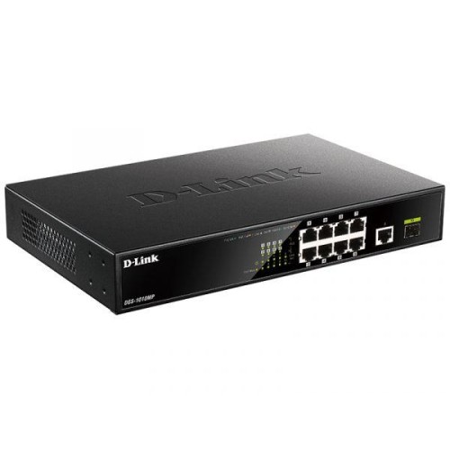 Коммутатор неуправляемый DGS-1010MP/A1A 9G 1SFP 8PoE 125W D-Link 1641225