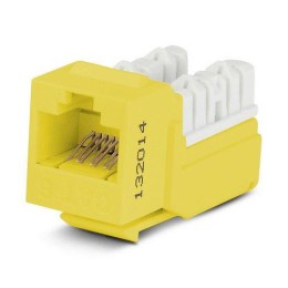 Вставка Keystone Jack RJ45 (8P8C) кат.6 110 IDC заделка с помощью NE-TOOL KJNE-8P8C-C6-90-YL желт. H