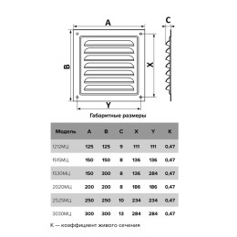 Решетка вентиляционная вытяжная стальная с оцинк. покрытием 125х125мм ERA 1212МЦ