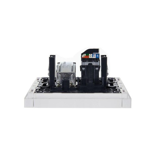Розетка 2-м TV+RJ45 кат.5E FORTE&PIANO FP236 бел. IEK FP-AK20-1-K01