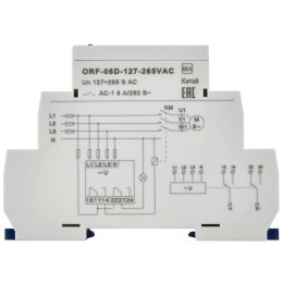 Реле фаз ORF-06D 3ф 2 конт. 127-265В AC с контр. нейтр. ONI ORF-06D-127-265VAC