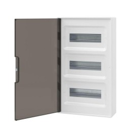 Щиток настенный 36мод. IP41 с тонированной дверцей с шинами PEN 2шт 8 отверст.+2шт 10 отверст. бел.