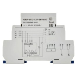 Реле фаз ORF-08D 3ф 2 конт. 127-265В AC с контр. нейтр. ONI ORF-08D-127-265VAC