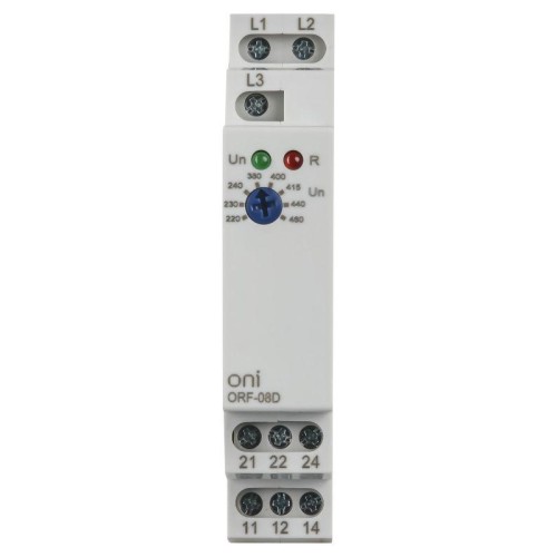 Реле фаз ORF-08D 3ф 2 конт. 220-460В AC ONI ORF-08D-220-460VAC