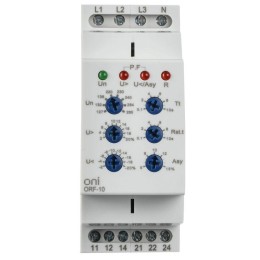 Реле фаз ORF-10 3ф 2 конт. 127-265В AC с контр. нейтр. ONI ORF-10-127-265VAC