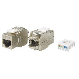 Вставка Keystone Jack RJ45 (8P8C) кат.6 экранир. 180град. Toolless KJ8-8P8C-C6-180-TLS-SH-F-WH бел.