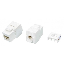 Вставка Keystone Jack RJ45 (8P8C) кат.6A (10G) 180град. Toolless KJ8-8P8C-C6A-180-TLS-WH бел. Hyperl