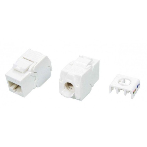 Вставка Keystone Jack RJ45 (8P8C) кат.6A (10G) 180град. Toolless KJ8-8P8C-C6A-180-TLS-WH бел. Hyperl