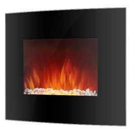 Электрокамин настенный 1800/55Вт дистанц. управл. закругл. форма дрова + камни звук. EFP/W-1150URLS