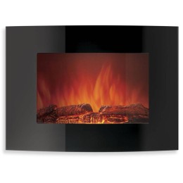 Электрокамин настенный 1800/55Вт дистанц. управл. закругл. форма дрова + камни звук. EFP/W-1150URLS
