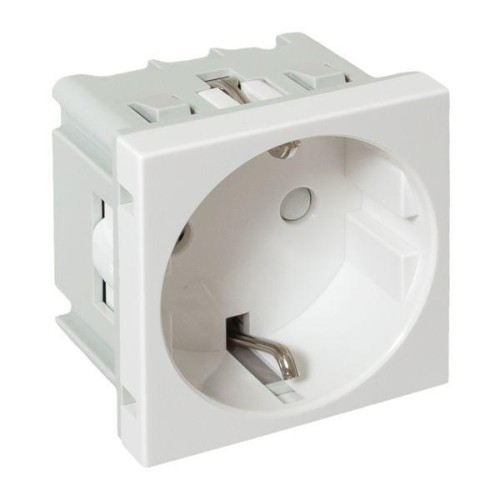 Розетка 1-м 2мод. C-Line РКС-20-30-П 45х45 с заземл. бел. EKF E2MR16-028-10