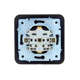 Розетка 1-м СП ASTI 16А IP20 с заземл. с крышкой термопласт в сборе черн. бархат. LEZARD 7081-4242-1