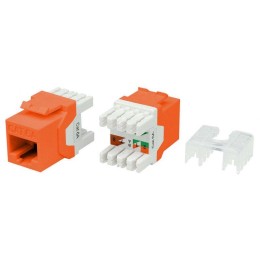 Вставка Keystone Jack RJ45 (8P8C) кат.6A (10G) 180град. KJ8-8P8C-C6A-180-OR оранж. Hyperline 432648