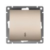 Переключатель проходной 1-кл. СП Афина 10А IP20 механизм шампань Universal A0025-Br