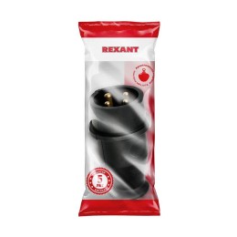 Вилка переносная влагозащ. 3P+PE 32А IP44 каучук черн. Rexant 111-006