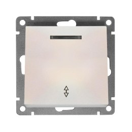 Переключатель проходной 1-кл. СП Афина 10А IP20 с подсветкой механизм жемчуж. Universal A0125-OBr