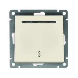 Переключатель проходной 1-кл. СП Афина 10А IP20 с подсветкой механизм сл. кость (ivory) Universal A0