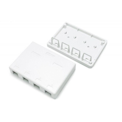 Корпус настенной розетки для установки 4-х вставок типа Keystone Jack SBB3-4-WH бел. Hyperline 44113