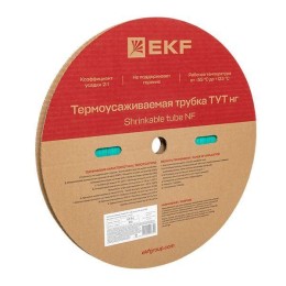Трубка термоусадочная ТУТ нг 8/4 зел. (уп.100м) EKF tut-8-j