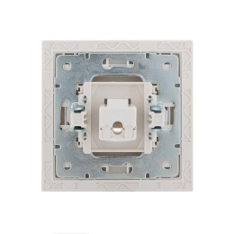 Розетка компьютерная 1-м СП Rain RJ45 с хром. боковой вставкой бел. LEZARD 703-0225-139