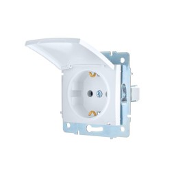 Розетка 1-м СП ASTI 16А IP20 с заземл. с крышкой термопласт механизм бел. LEZARD 7081-0288-123В