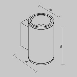 Светильник Shim 10Вт 3000К IP65 бра настен. Maytoni O303WL-L10GF3K
