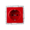 Розетка BRITE РС14-1-0-БрК 16А с заземл. защ. шторки механизм красн. IEK BR-R14-16-K04