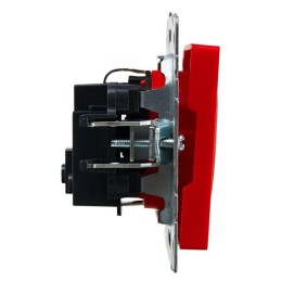 Розетка BRITE РС14-1-0-БрК 16А с заземл. защ. шторки механизм красн. IEK BR-R14-16-K04