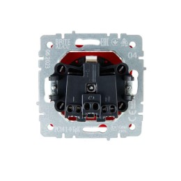 Розетка BRITE РС14-1-0-БрК 16А с заземл. защ. шторки механизм красн. IEK BR-R14-16-K04