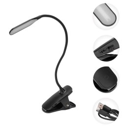 Светильник настольный Click 4Вт LED 4000К диммир. 3 ступени заряжаем. на прищепке черн. Rexant 609-0