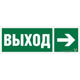 Знак безопасности NPU-3413.E30 "Направление к эвакуационному выходу направо" Белый свет a19917