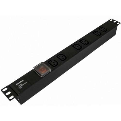 Блок розеток для 19дюйм шкафов горизонт. 6 розеток IEC320 C13 выкл. с подсветкой без кабеля питания