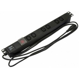 Блок розеток для 19дюйм шкафов горизонт. 6 розеток IEC320 C13 выкл. с подсветкой кабель питания 2.5м