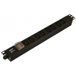 Блок розеток для 19дюйм шкафов горизонт 8 розеток. IEC320 C13 выкл. в подсветкой без кабеля питания