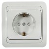 Розетка 1-м CLASSICO защ. шторки с заземл. 2028x бел. ASD / IN HOME 4690612000978