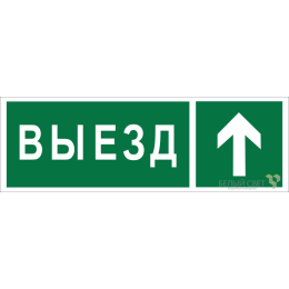 Знак безопасности NPU-3413.N06 "Направление к воротам выезда прямо" Белый свет a19936