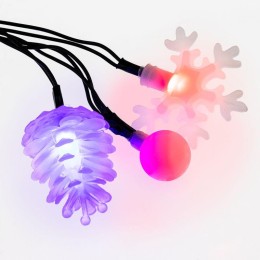 Гирлянда светодиодная универсальная 4.4м 30LED мультиколор 3Вт IP20 с контроллером 8 режимов с насад