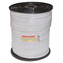 Кабель RG-6U+CU Cu/AL/Cu 48х0.12 75 Ом (уп.305м) Б (м) REXANT 01-2231