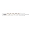 Удлинитель 5х1.5м IP20 2USB 2.4А+2type-C LUX 1.5кв.мм EKF UBA-LUX-515-TC