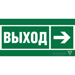 Знак безопасности NPU-6030.E30 "Направление к эвакуационному выходу направо" Белый свет a20530
