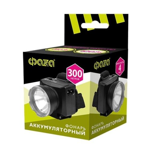 Фонарь налобный AccuFH7-L3W-bk 2 режима работы: 100проц./50проц. IP20 регулир. угол наклона индикато