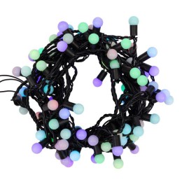 Гирлянда светодиодная "Мультишарики" 10м d17.5мм 100 LED RGB черн. ПВХ IP65 медленная смена 230В сое