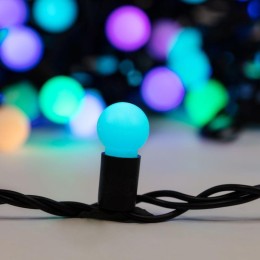 Гирлянда светодиодная "Мультишарики" 10м d17.5мм 100 LED RGB черн. ПВХ IP65 медленная смена 230В сое