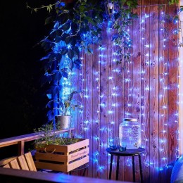 Гирлянда светодиодная "Светодиодный Дождь" 2.5х2м 300LED син. 16Вт 230В IP20 свечение с динамикой пр