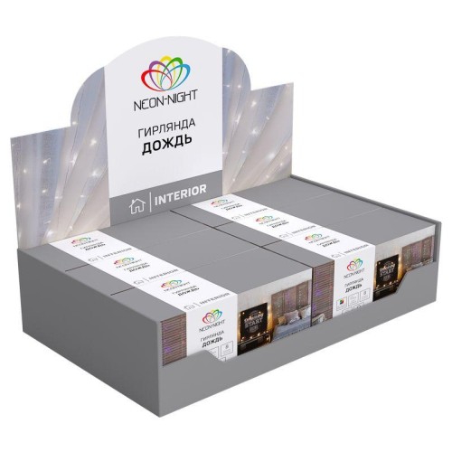 Гирлянда светодиодная "Светодиодный Дождь" 2.5х2м 300LED син. 16Вт 230В IP20 свечение с динамикой пр