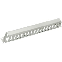 Органайзер кабельный JB07-1U-GY 19дюйм 1U с крышкой метал. (RAL7035) сер. Cabeus 7114c