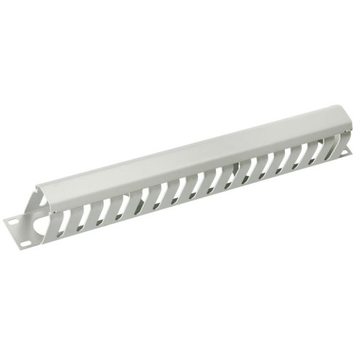Органайзер кабельный JB07-1U-GY 19дюйм 1U с крышкой метал. (RAL7035) сер. Cabeus 7114c