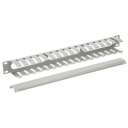 Органайзер кабельный JB07-1U-GY 19дюйм 1U с крышкой метал. (RAL7035) сер. Cabeus 7114c