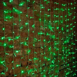 Гирлянда светодиодная "Светодиодный Дождь" 2х1.5м 360LED зел. 23Вт 230В IP65 постоян. свечение прово