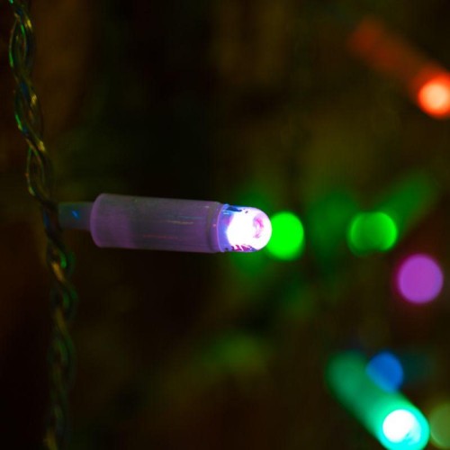 Гирлянда светодиодная "Светодиодный Дождь" 2х1.5м 300LED мультиколор RGB 30Вт 230В IP65 провод прозр
